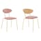 Armen Living Neo Modern Pink Velvet and Gold Metal Leg Dining Room Chairs, PK2 LCNESIGLPNK - alternate 1